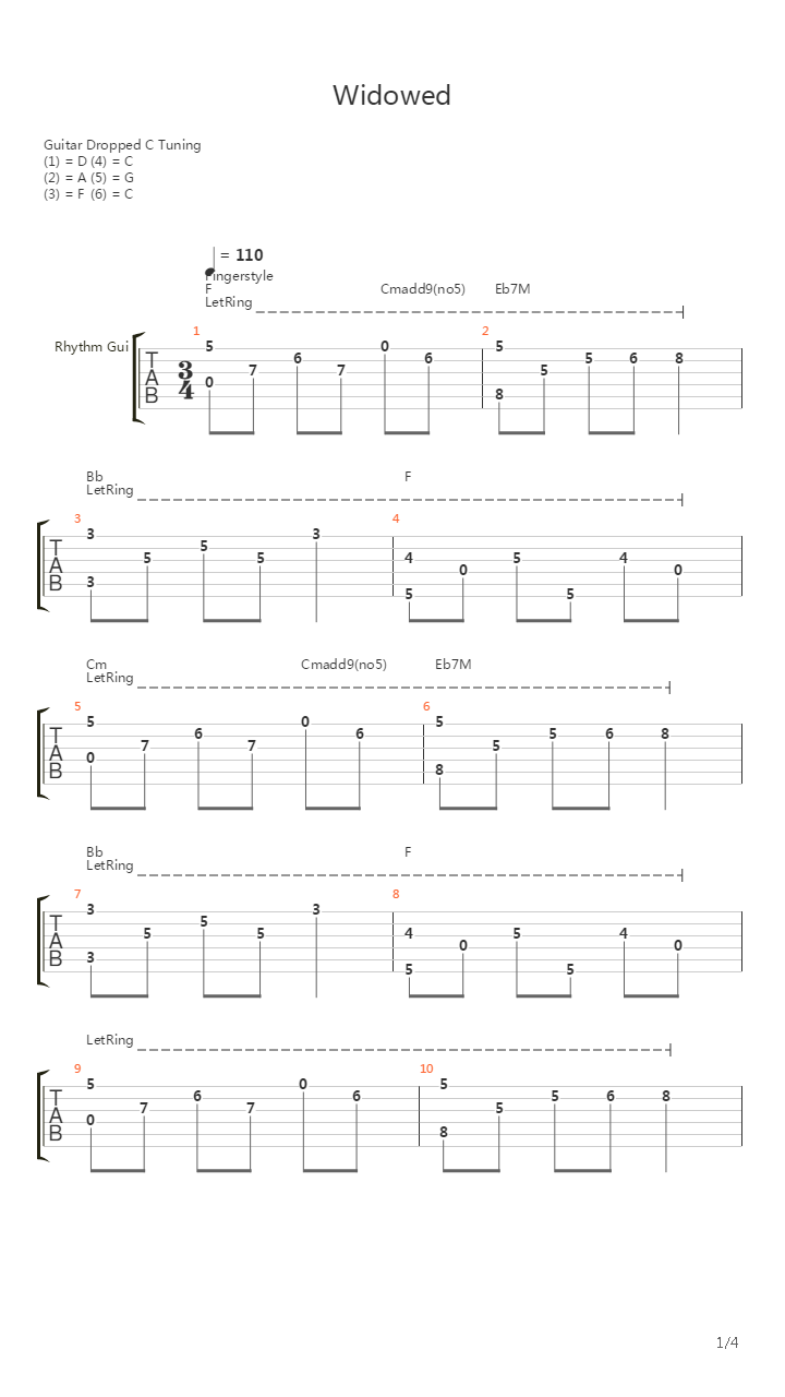 Widowed吉他谱