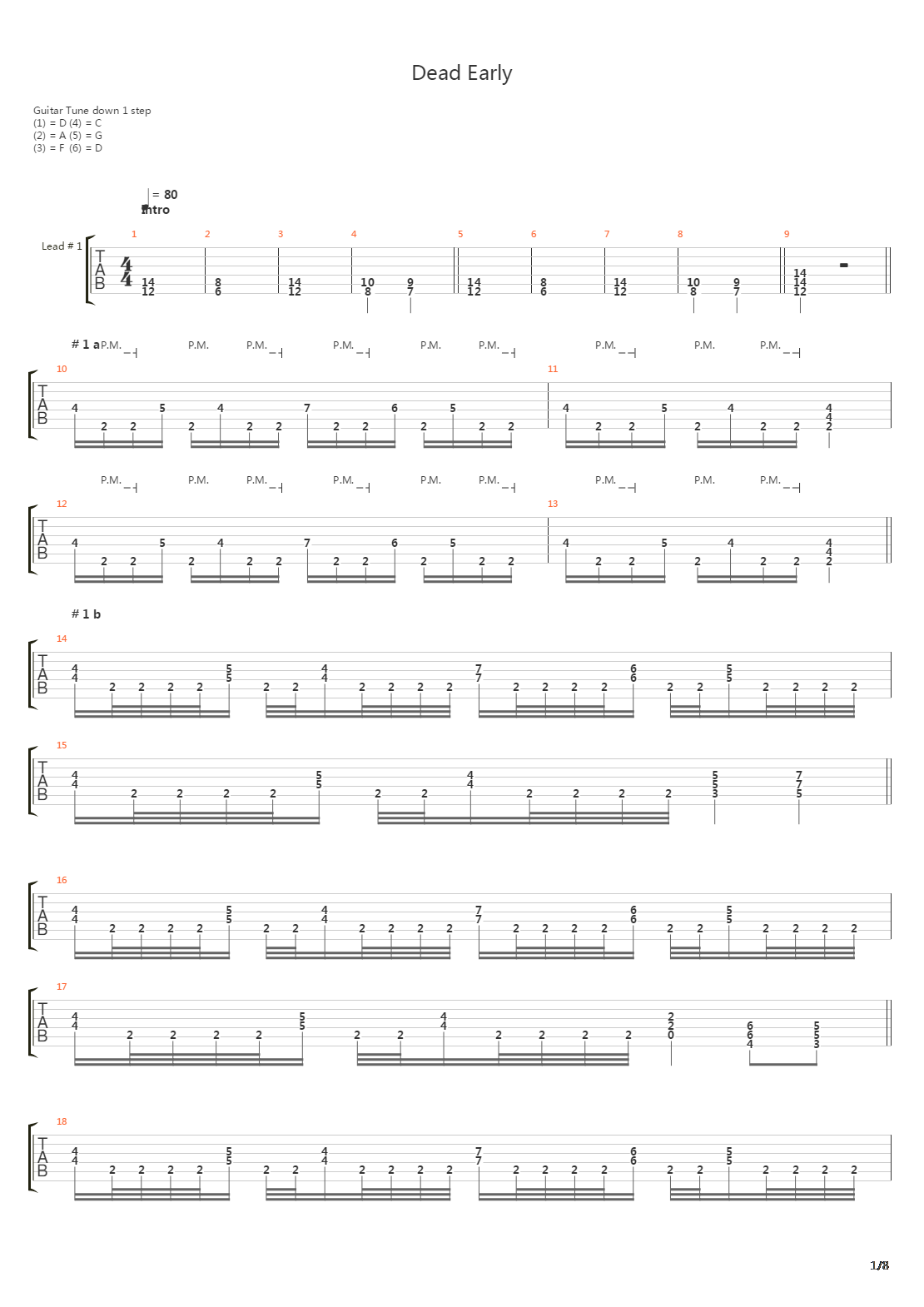 Dead Early吉他谱