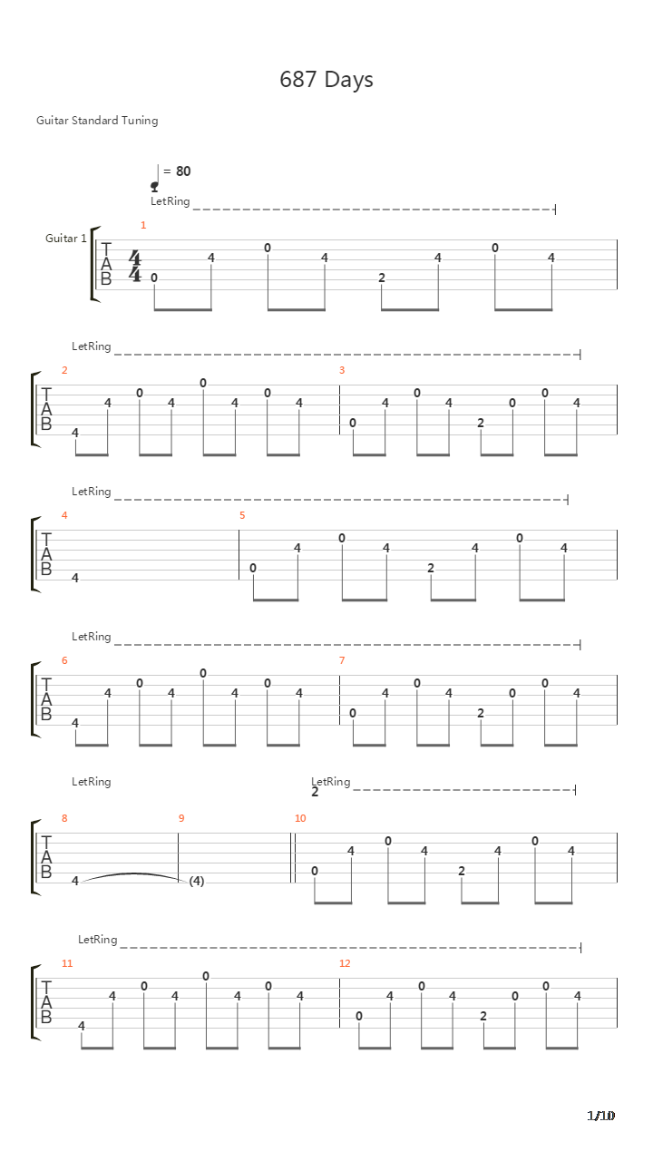687 Days吉他谱