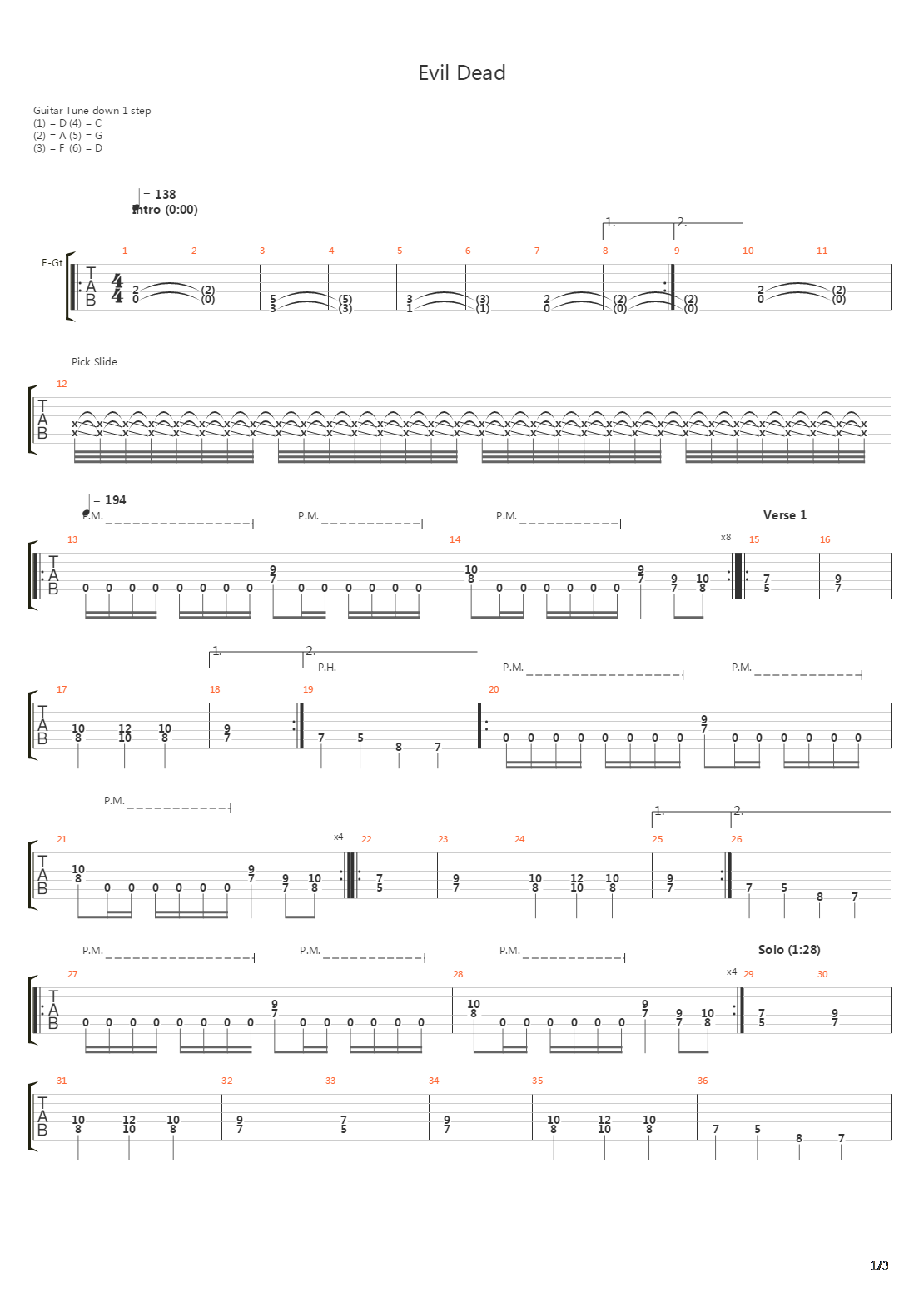 Evil Dead吉他谱