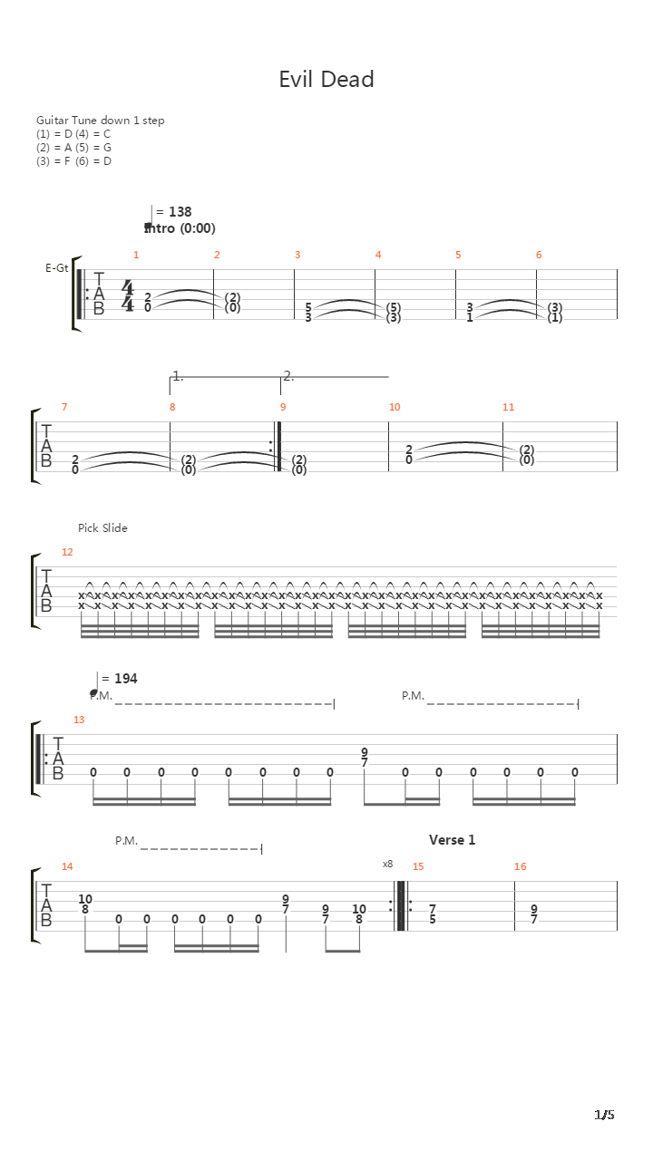 Evil Dead吉他谱