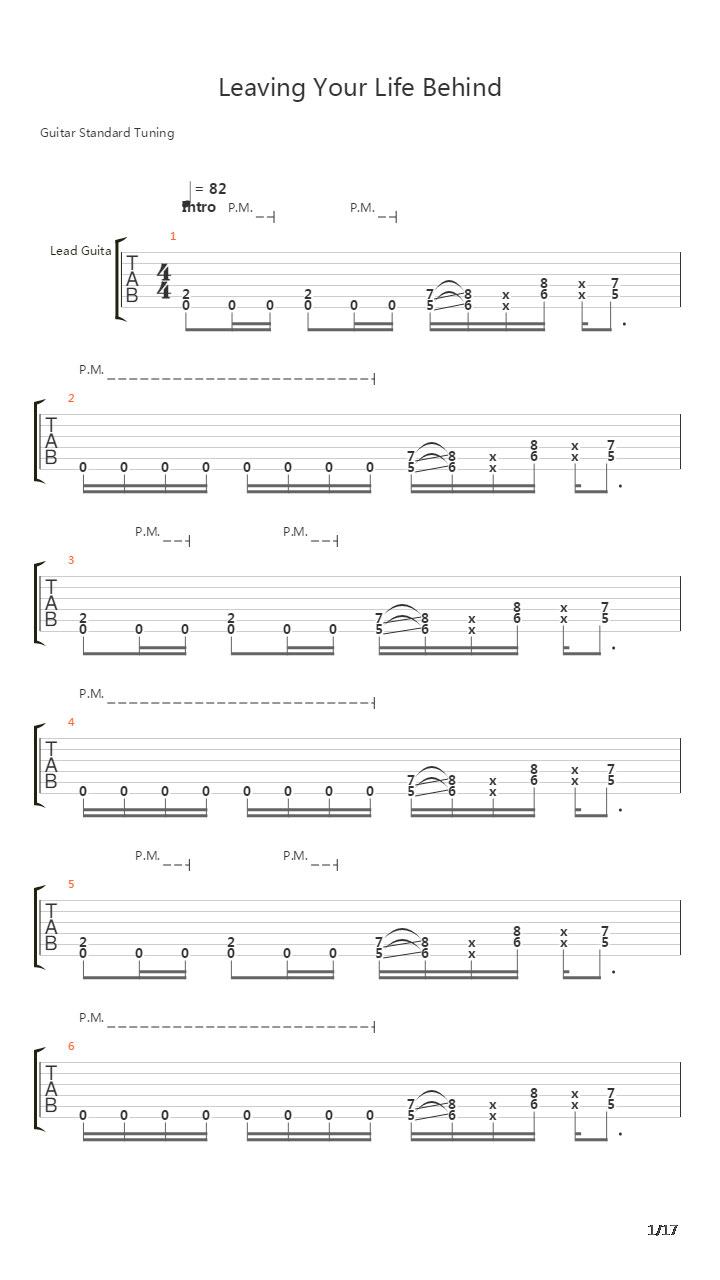 Leaving Your Life Behind吉他谱