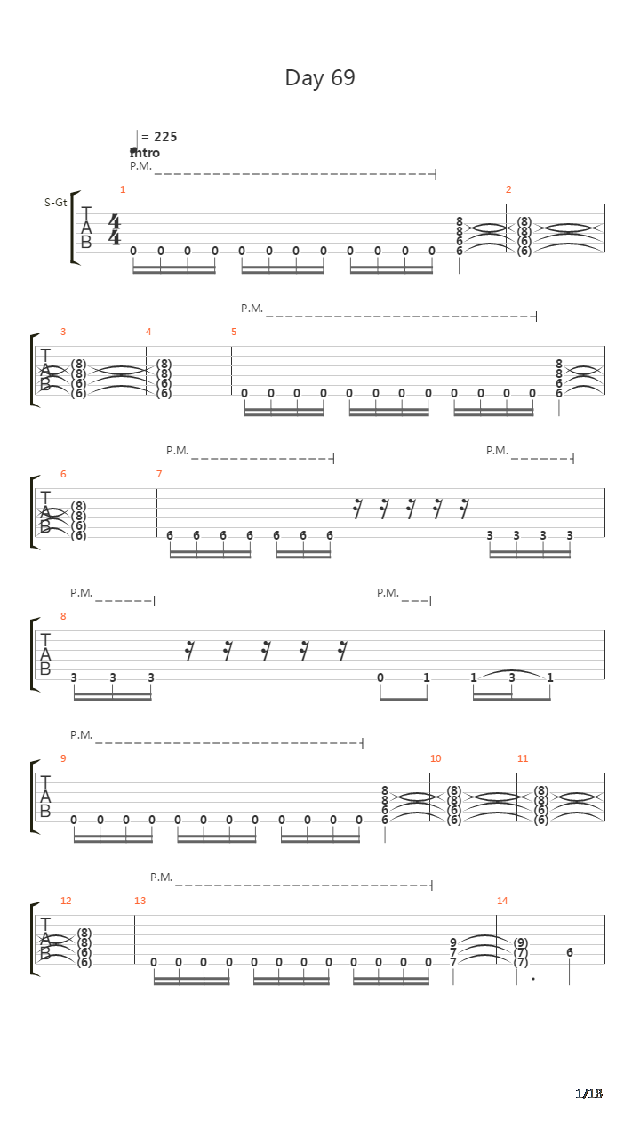 Day 69吉他谱