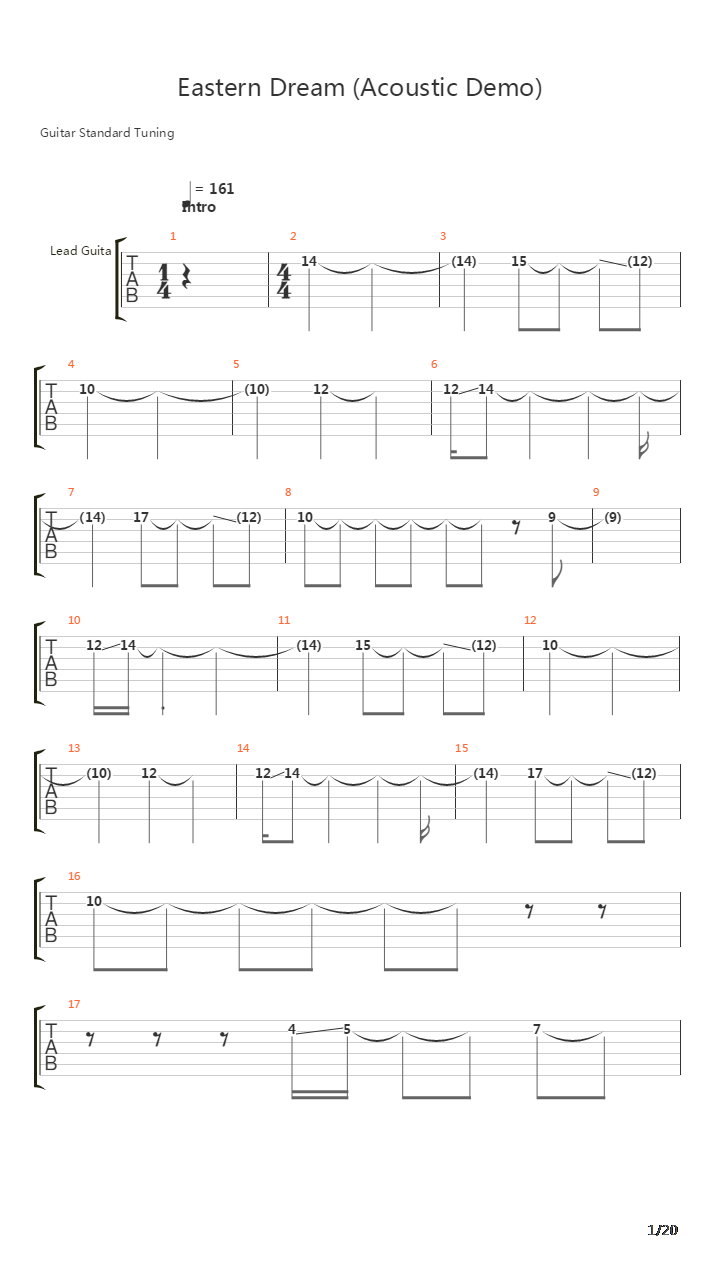 Eastern Dream吉他谱