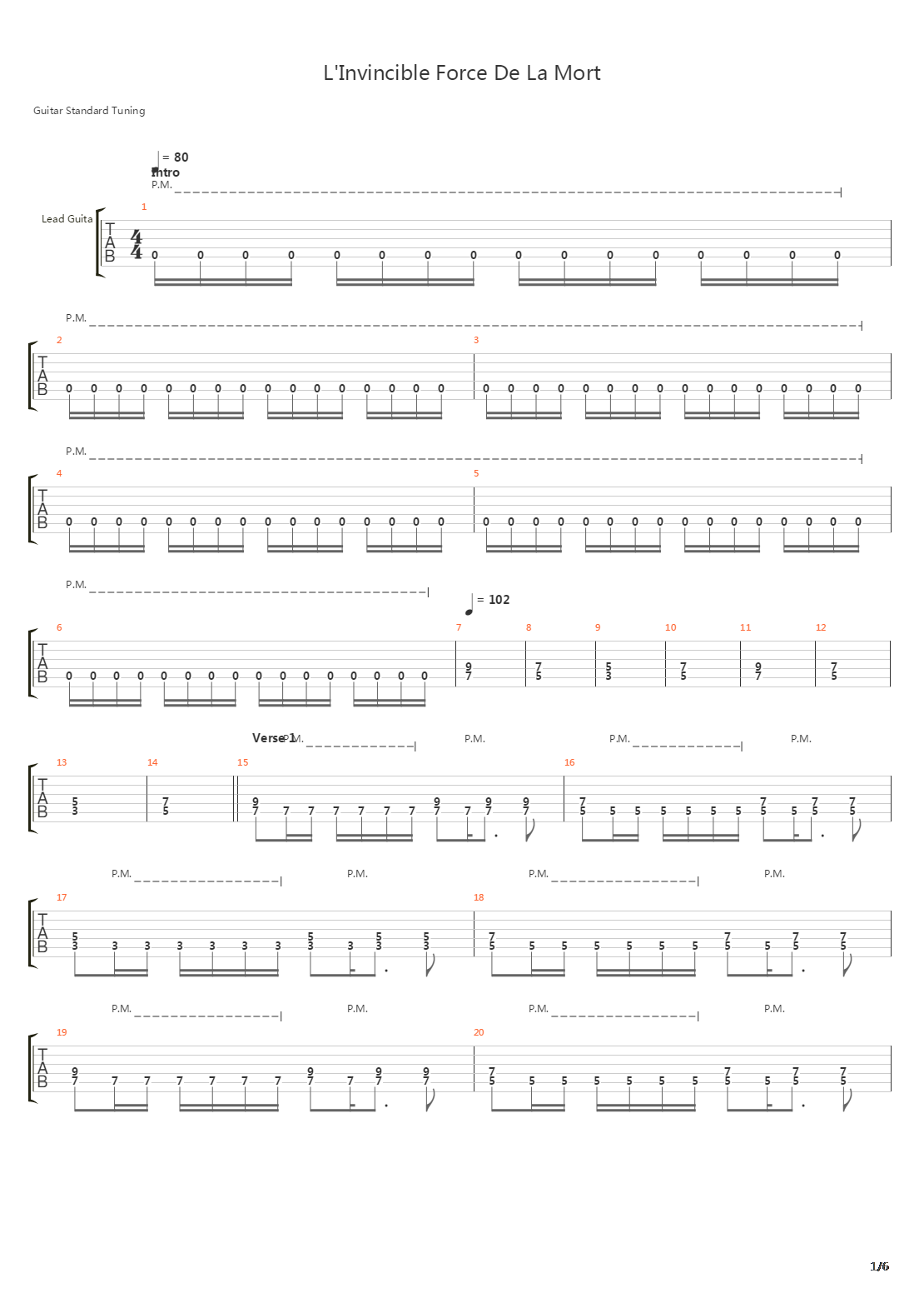 Linvincible Force De La Mort吉他谱