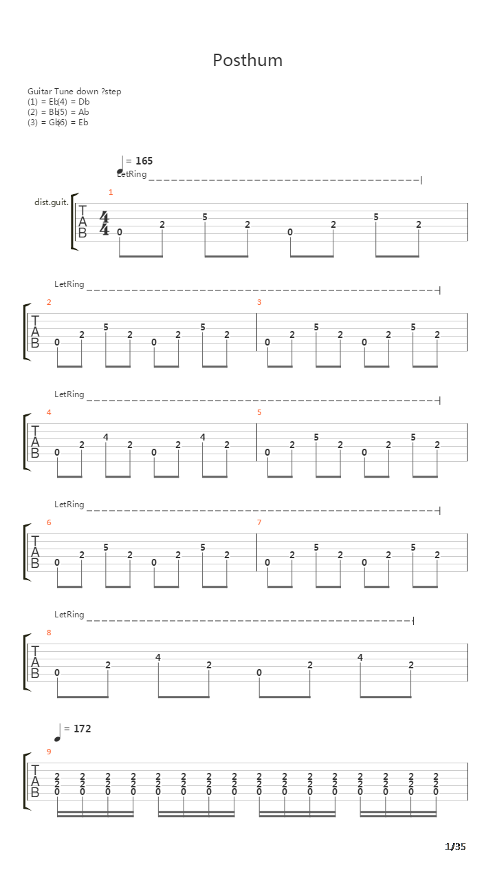 Posthum吉他谱