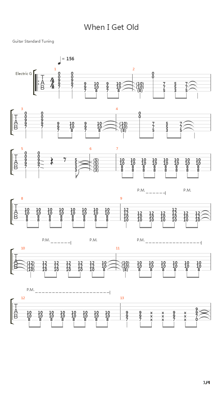 When I Get Old吉他谱