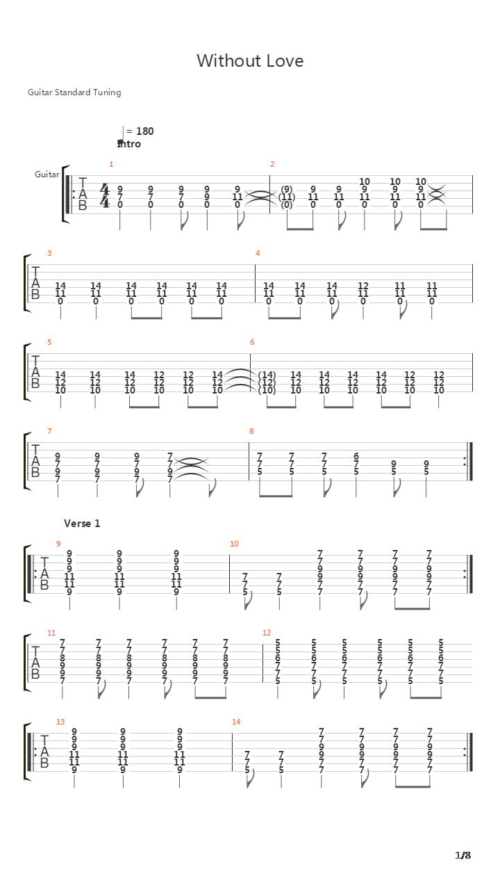 Without Love吉他谱