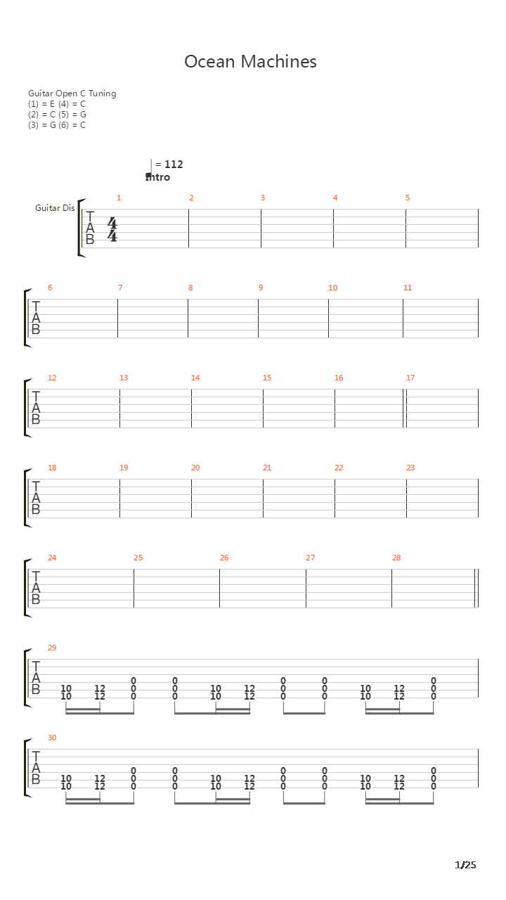 Ocean Machines吉他谱