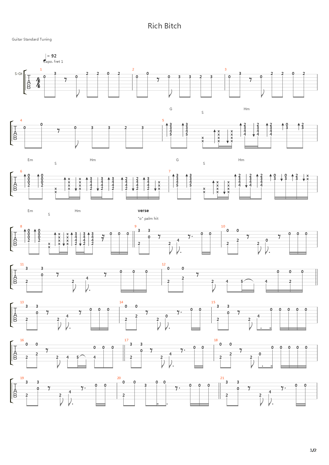 Rich Bitch吉他谱