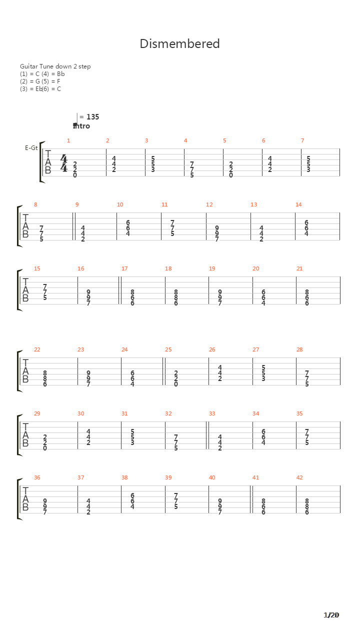Dismembered吉他谱