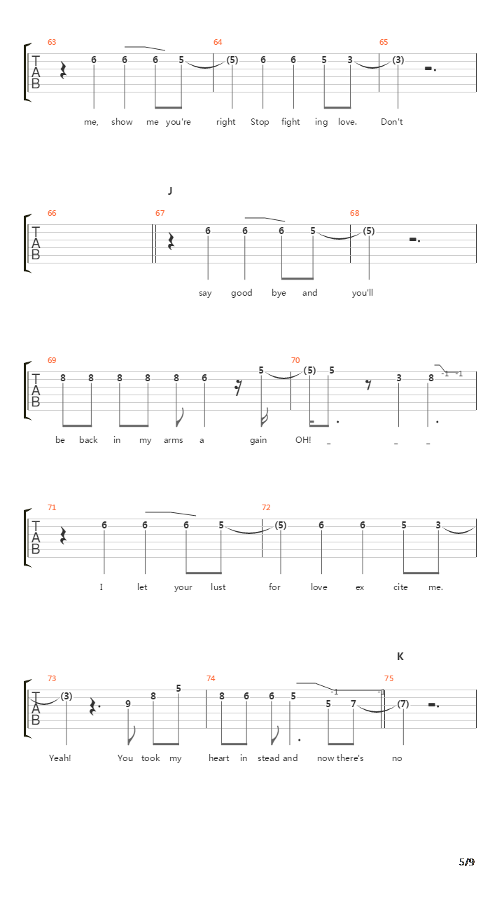 Stop Fighting Love吉他谱