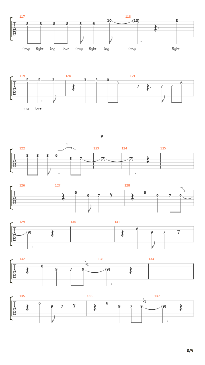 Stop Fighting Love吉他谱