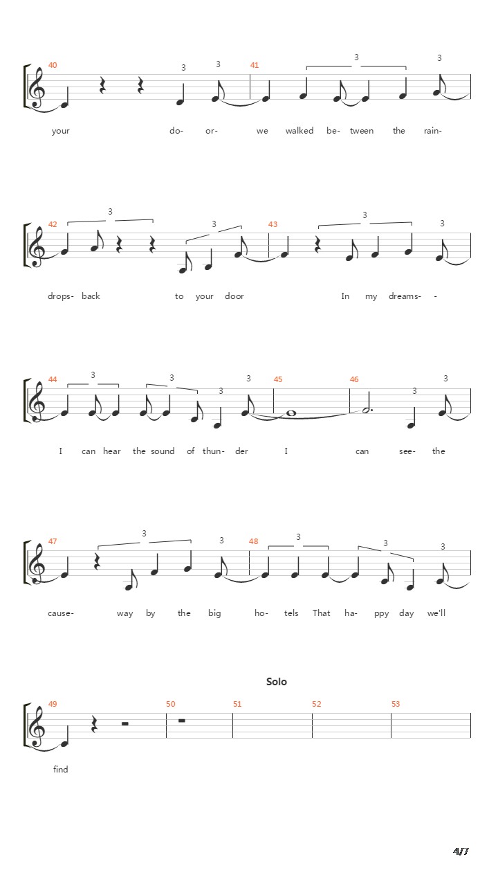 Walk Between The Raindrops吉他谱