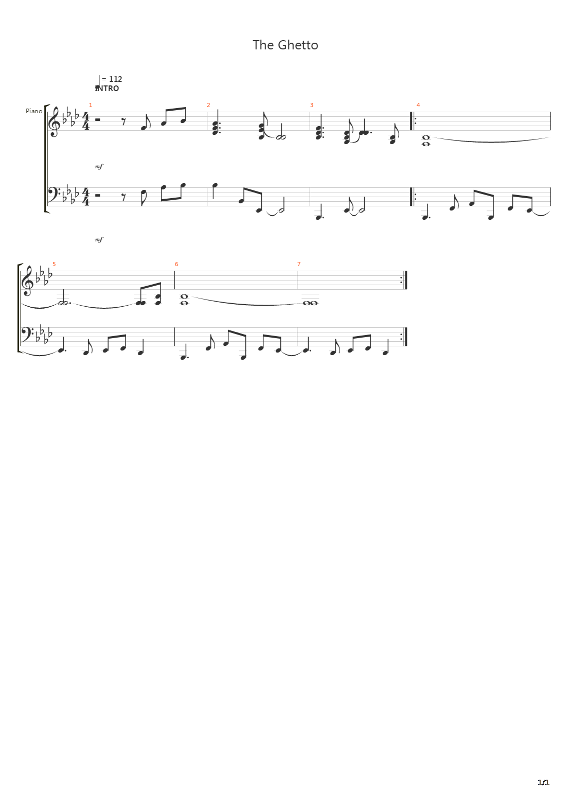 The Ghetto吉他谱