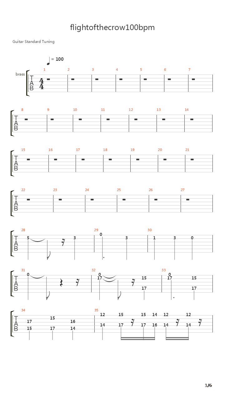 Flight Of The Crow吉他谱