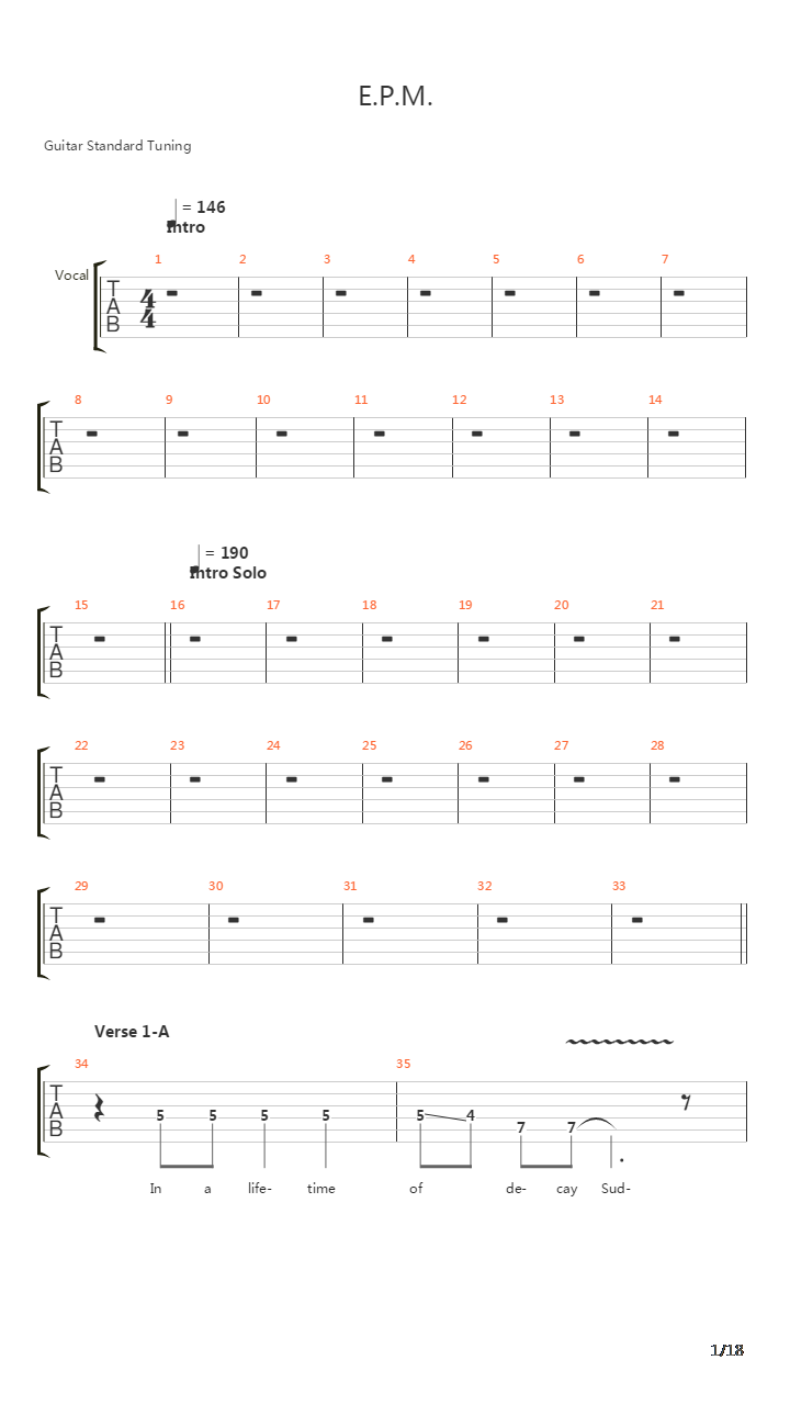 Epm吉他谱