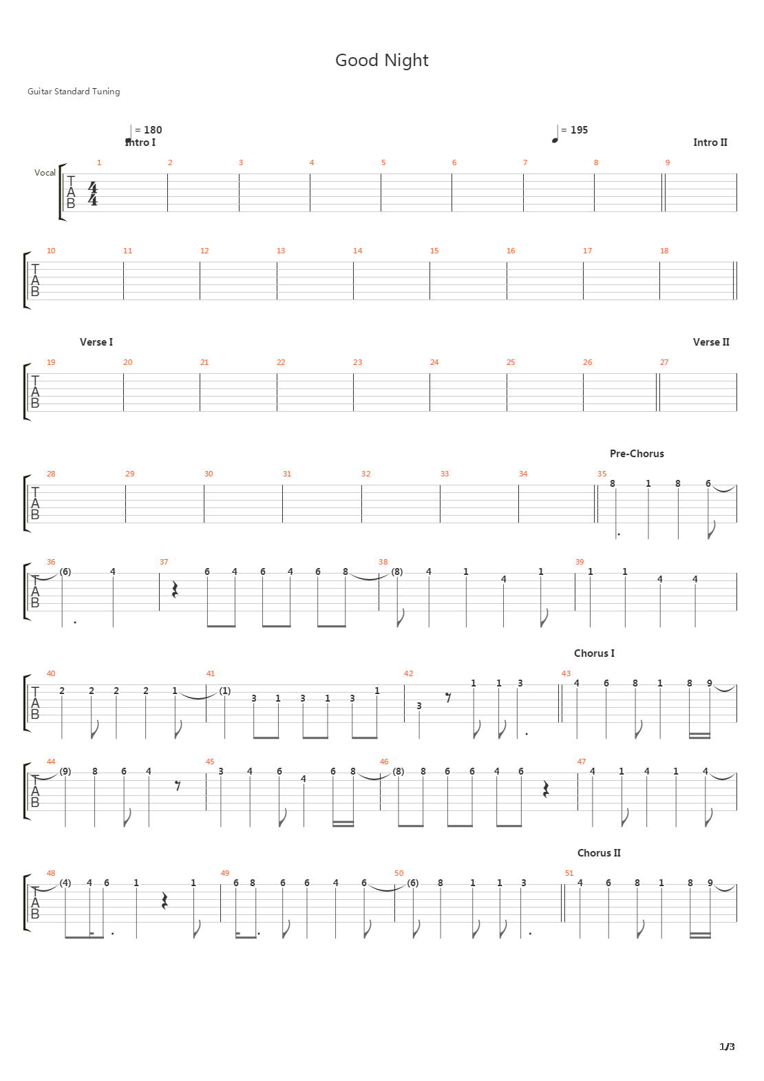 Good Night吉他谱
