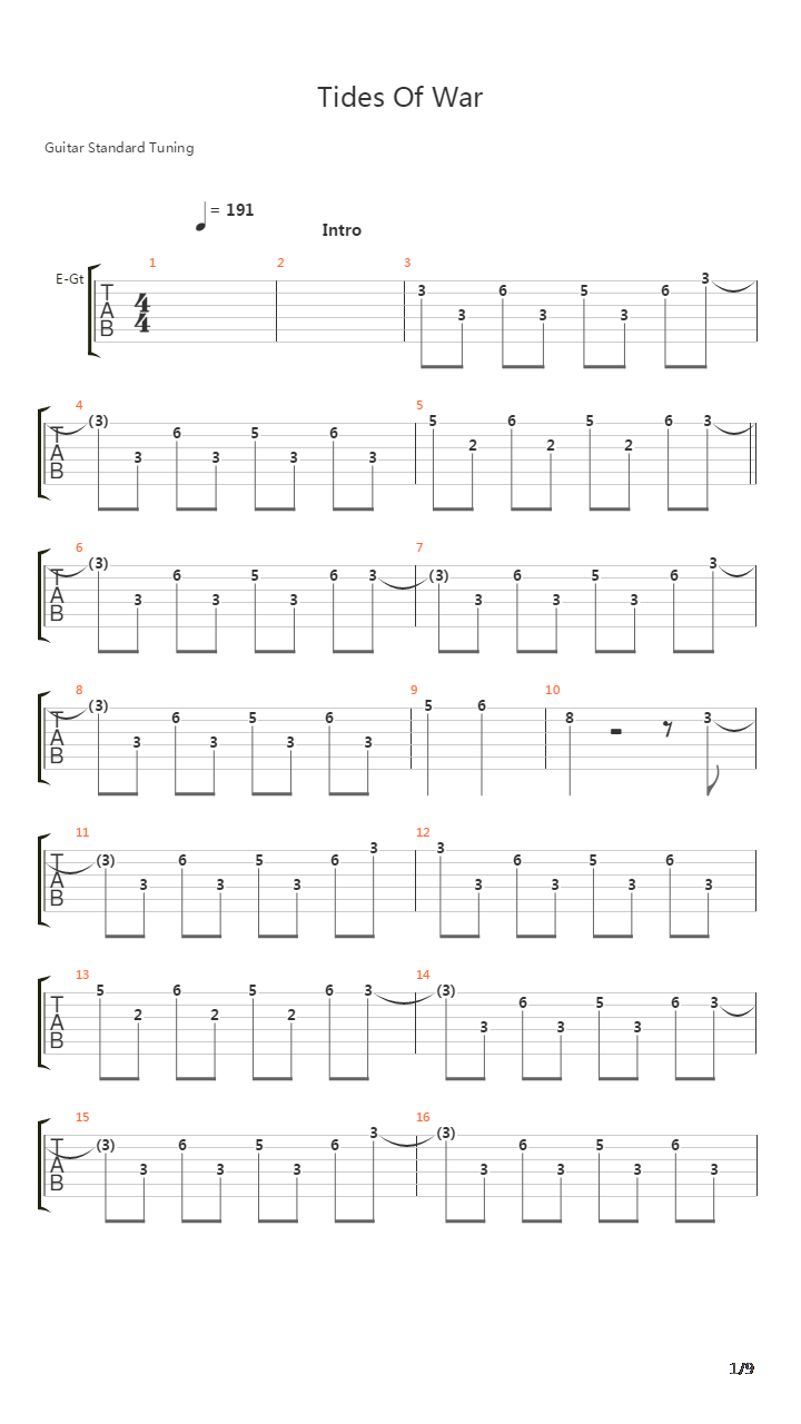 Tides Of War吉他谱