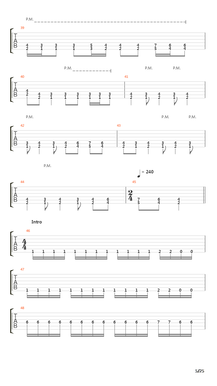 Subjected To A Beating吉他谱