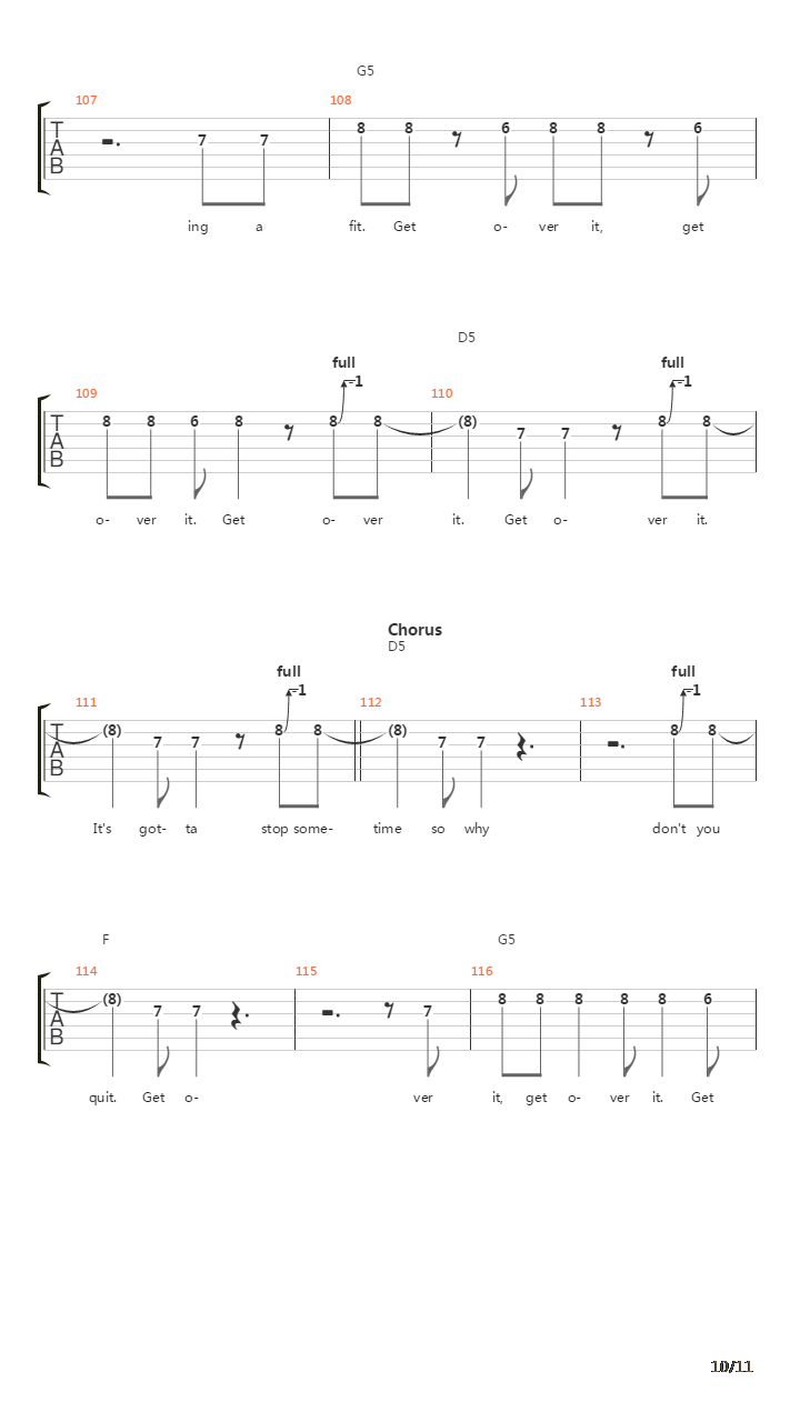 Get Over It吉他谱