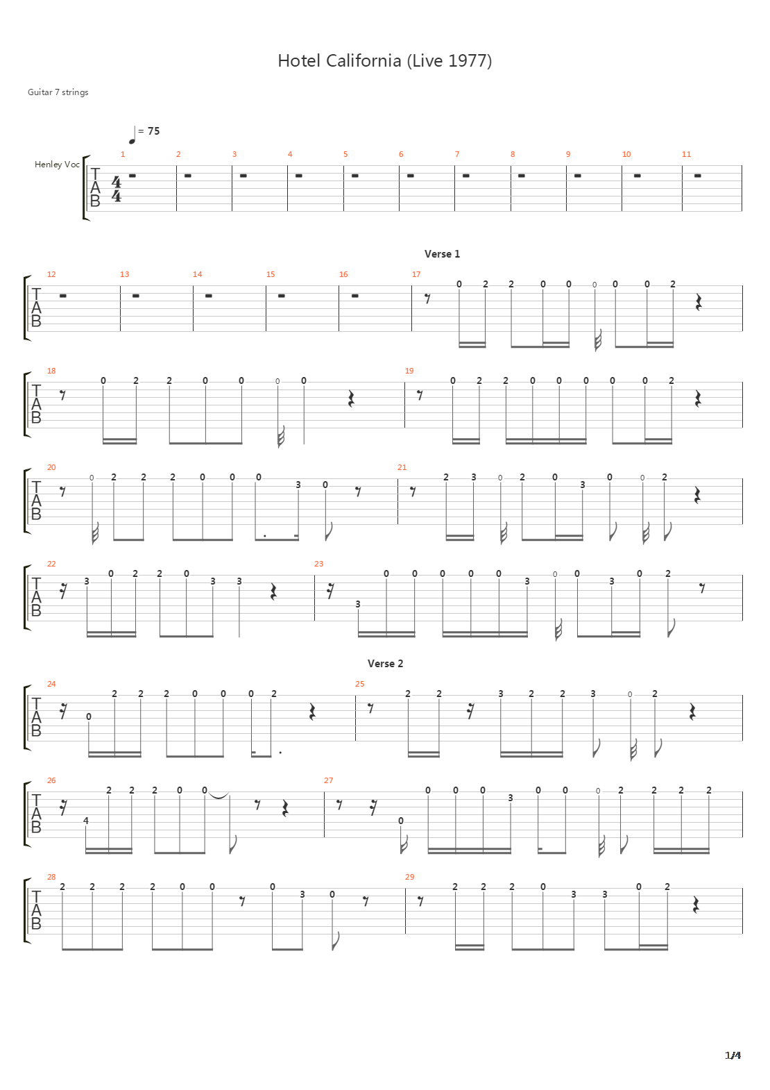 Hotel California吉他谱