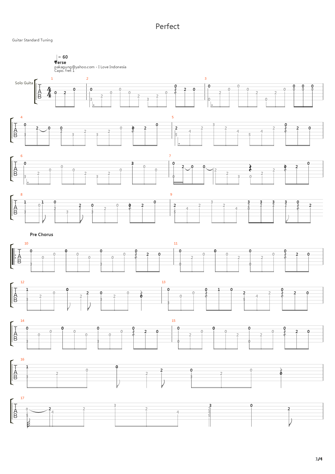 Perfect吉他谱