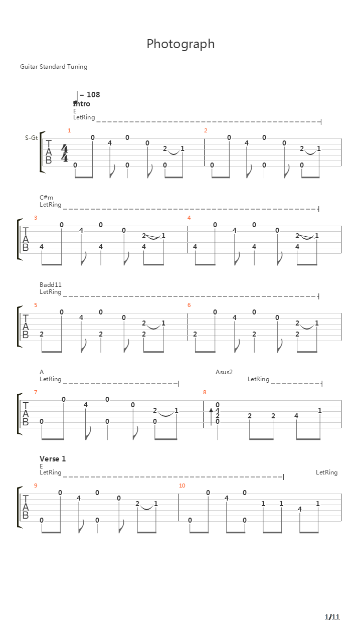 Photograph吉他谱