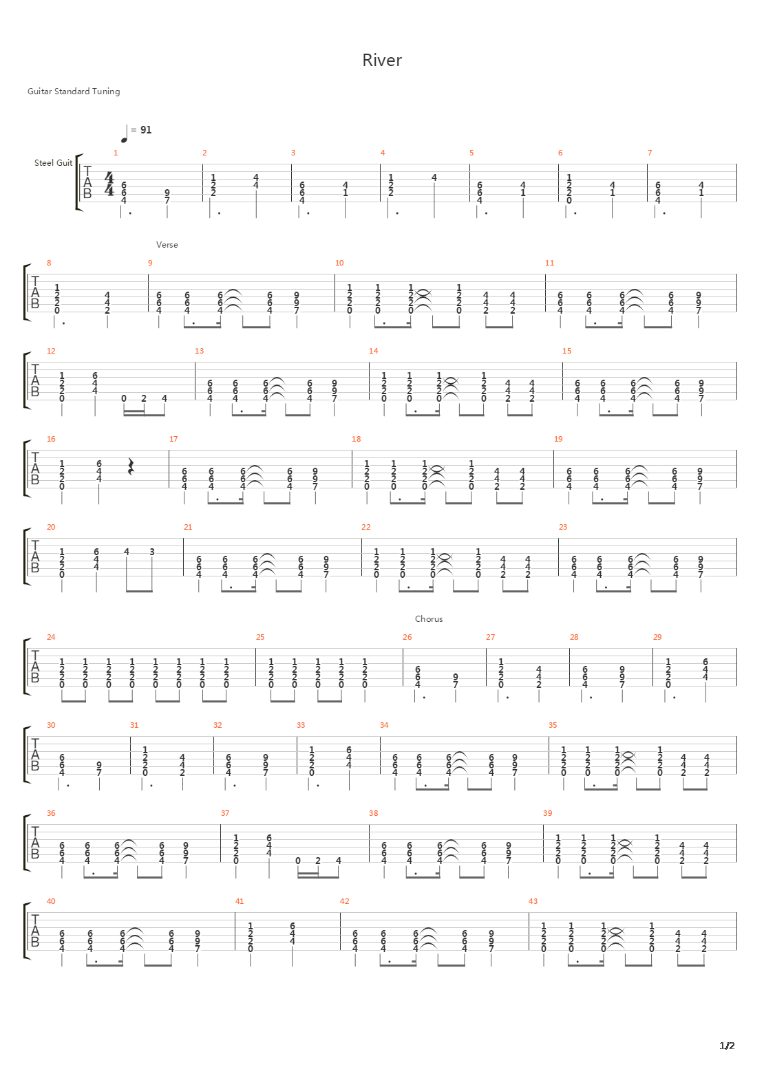 River吉他谱