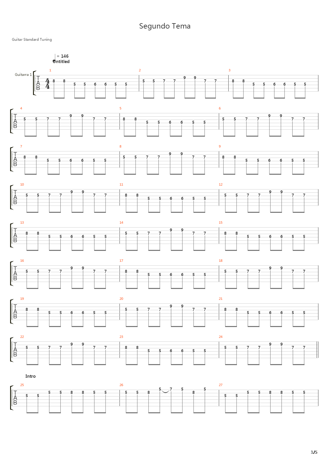 Segundo Tema吉他谱