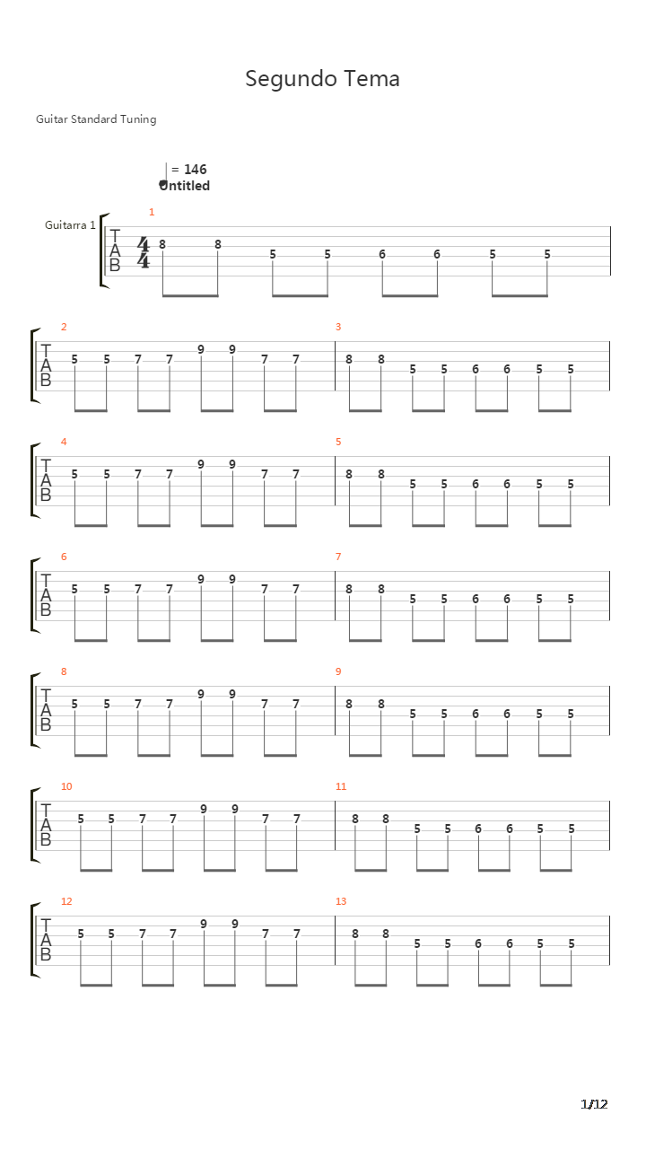 Segundo Tema吉他谱