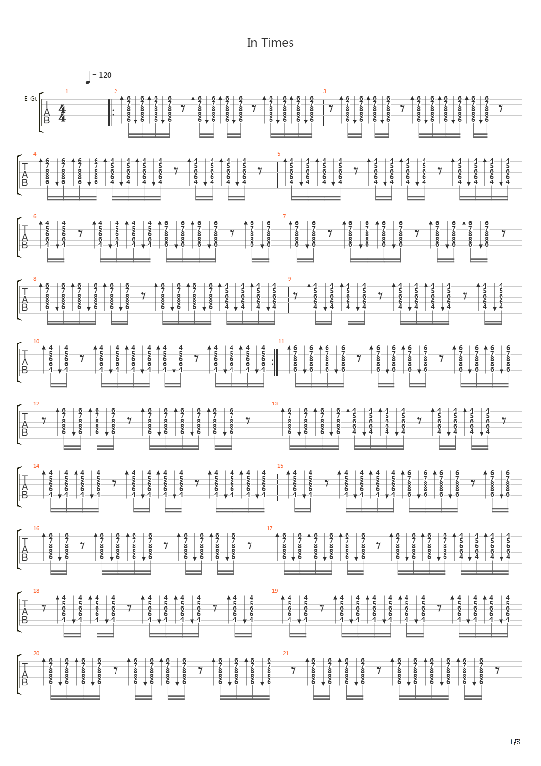 In Times吉他谱