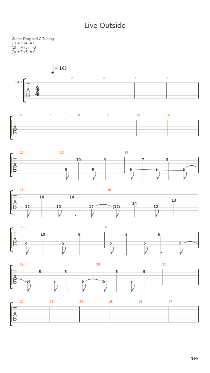 Outside吉他谱