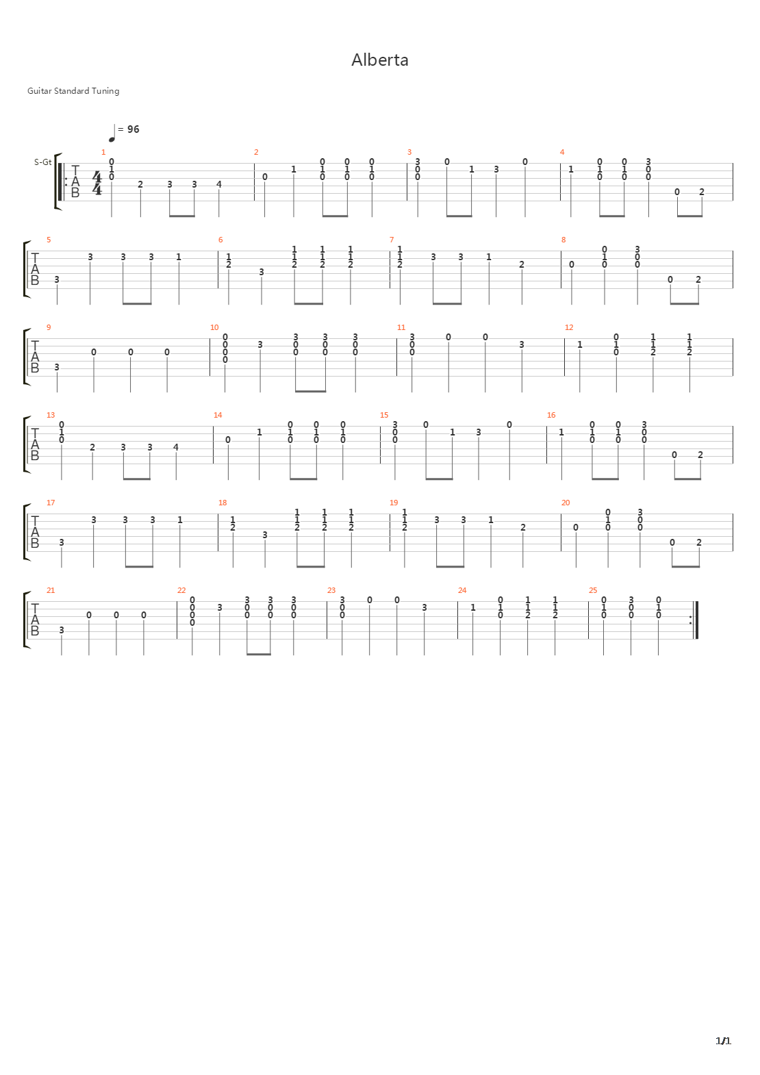 Alberta吉他谱