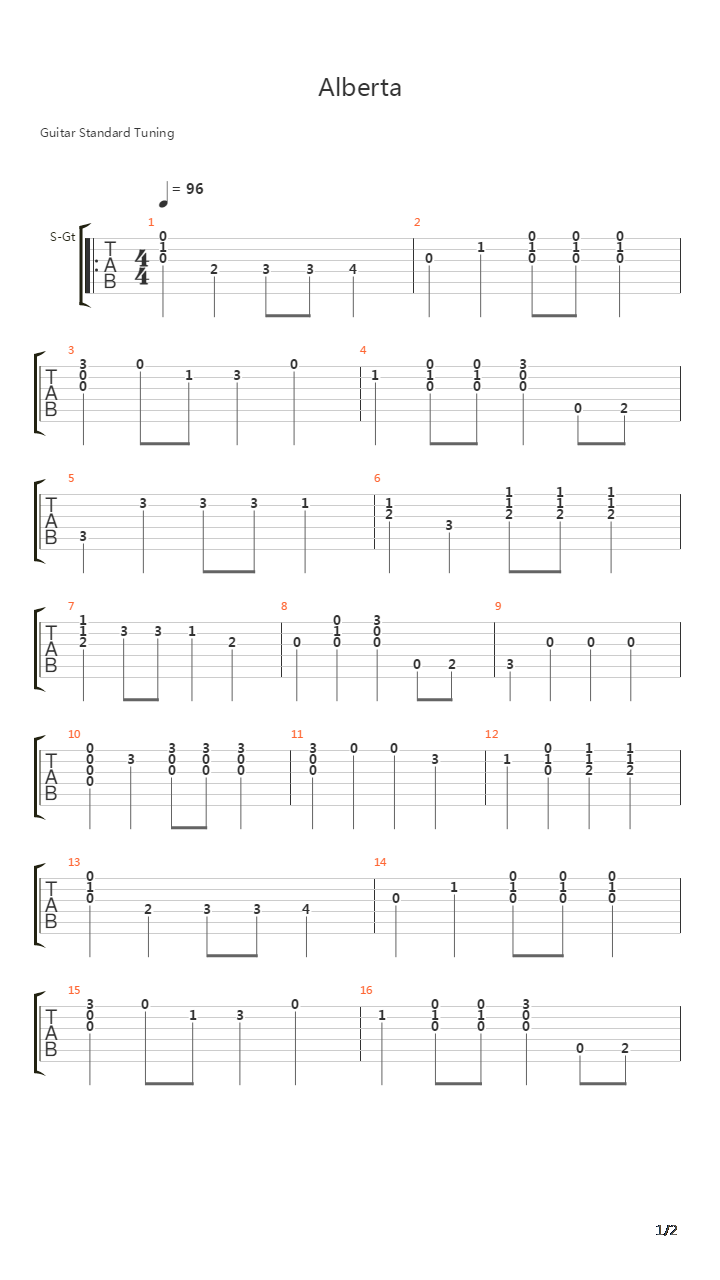 Alberta吉他谱