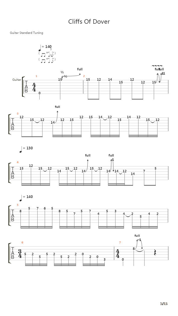 Cliffs Of Dover By Procro吉他谱