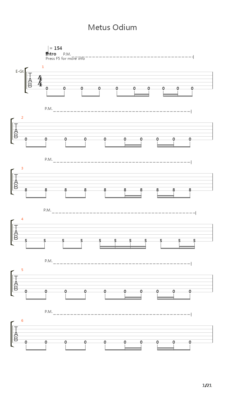 Metus Odium吉他谱