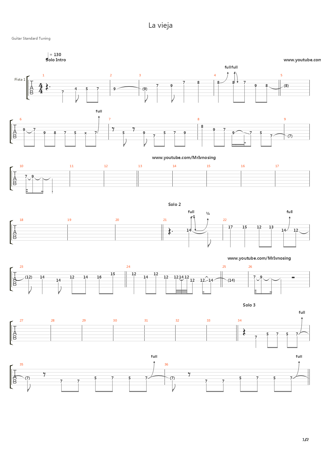 La Vieja吉他谱