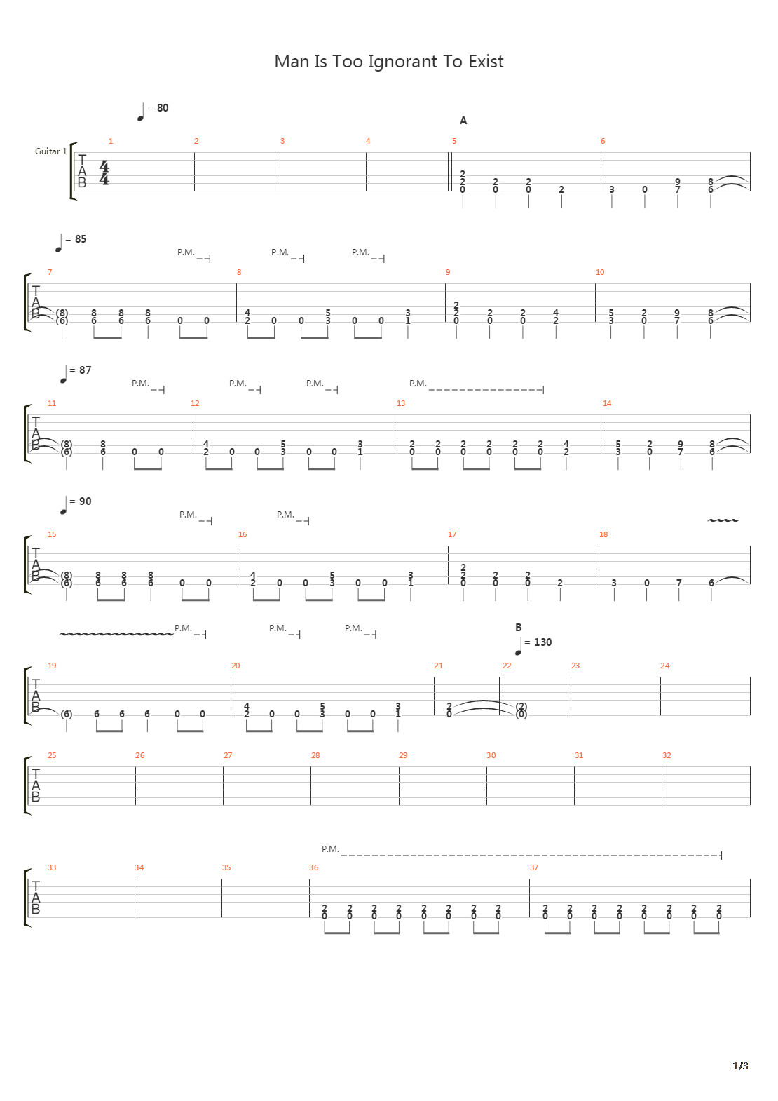 Man Is Too Ignorant To Exist吉他谱