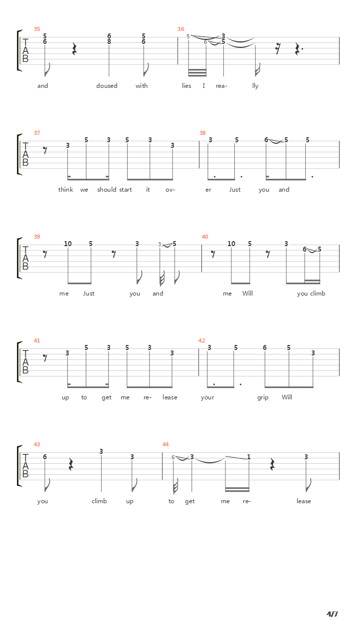 Two Letter Sins吉他谱