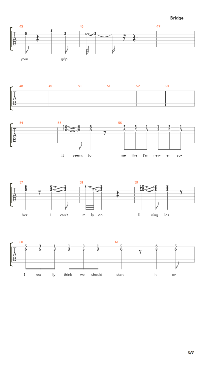 Two Letter Sins吉他谱