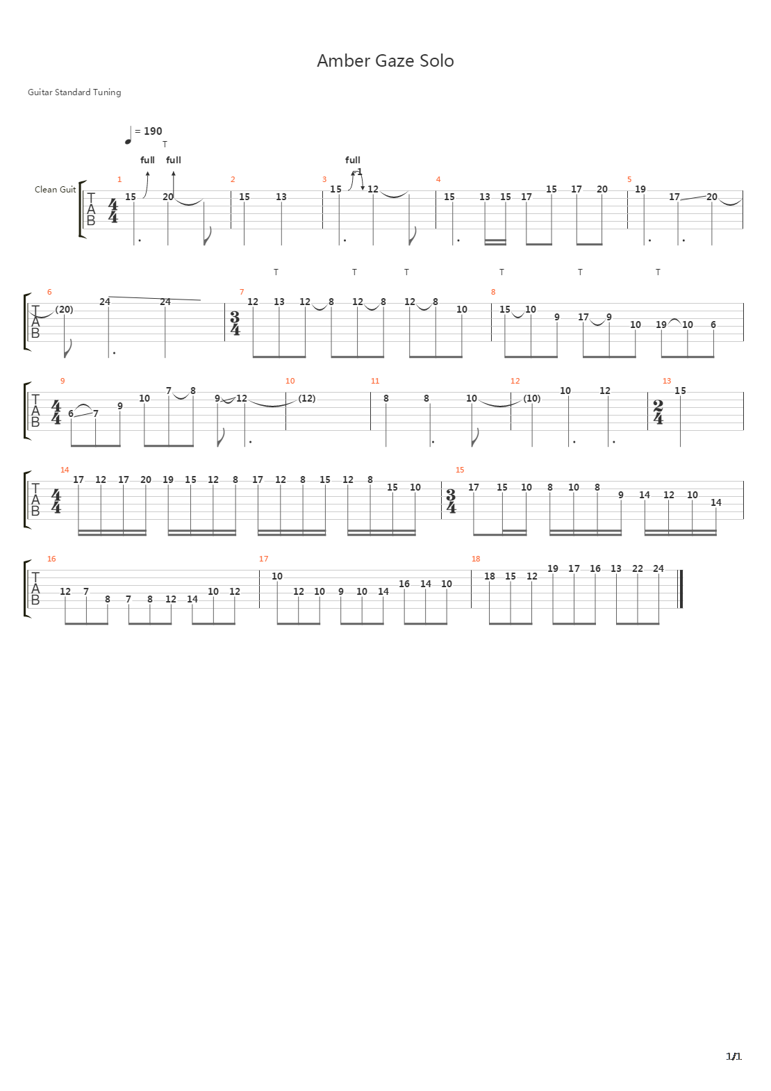 Amber Gaze吉他谱