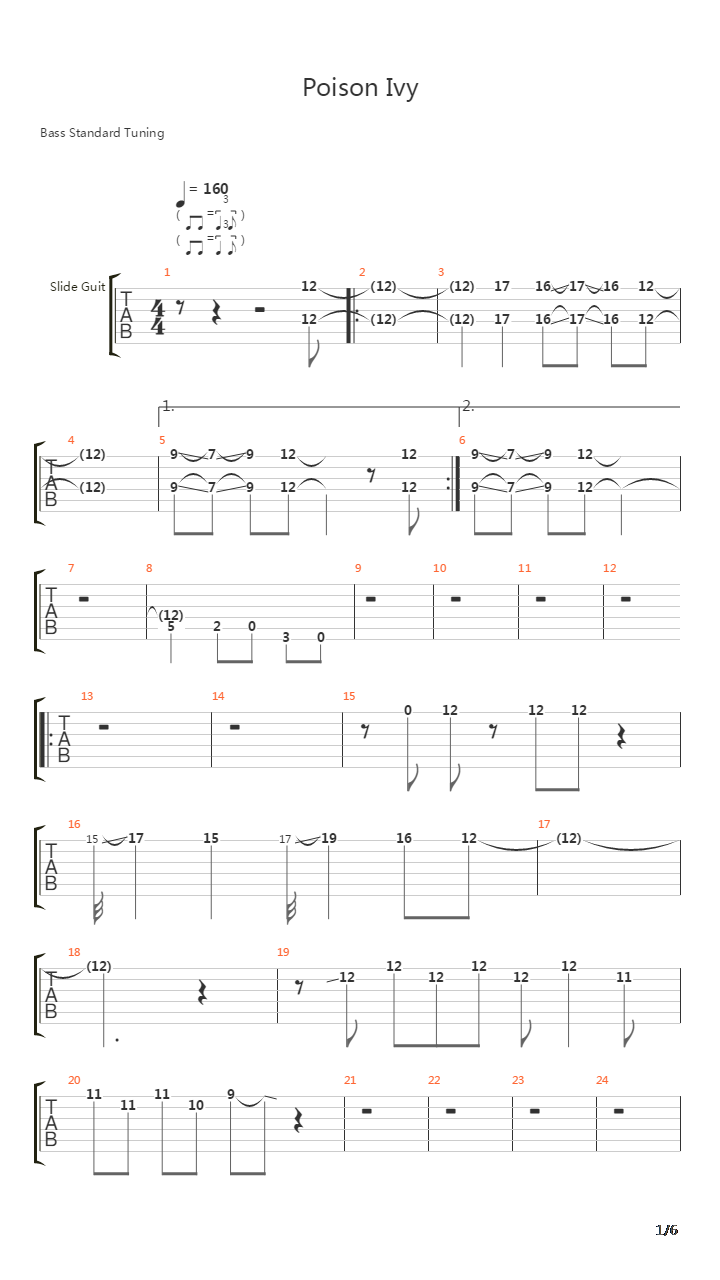 Poison Ivy吉他谱
