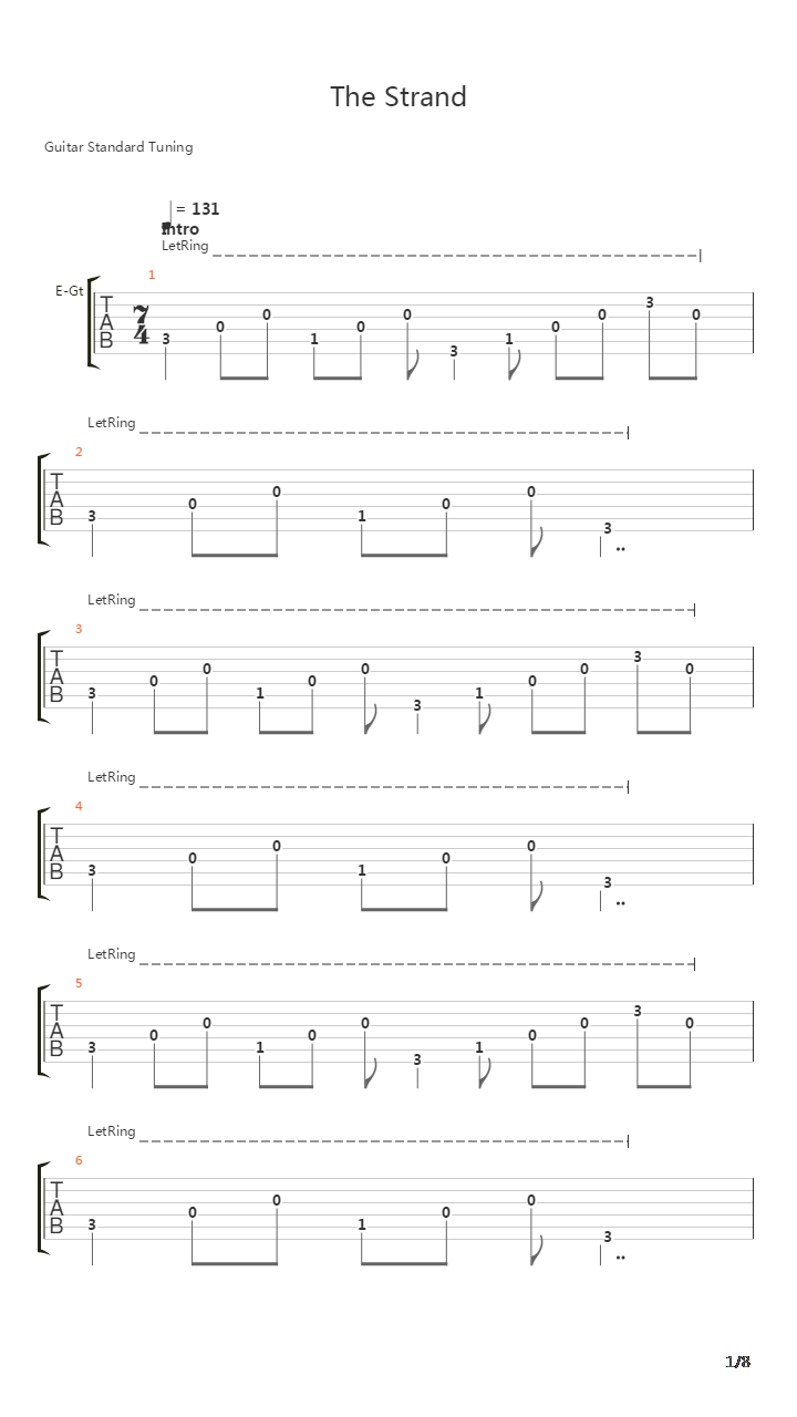 The Strand吉他谱