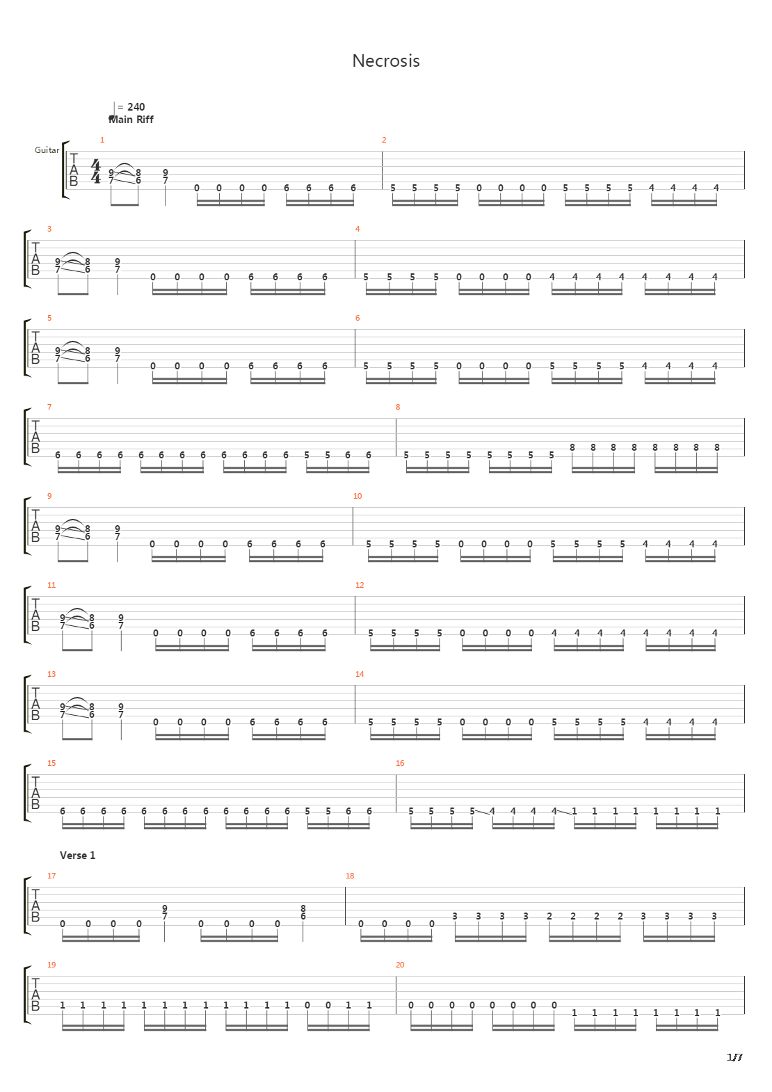 Necrosis吉他谱