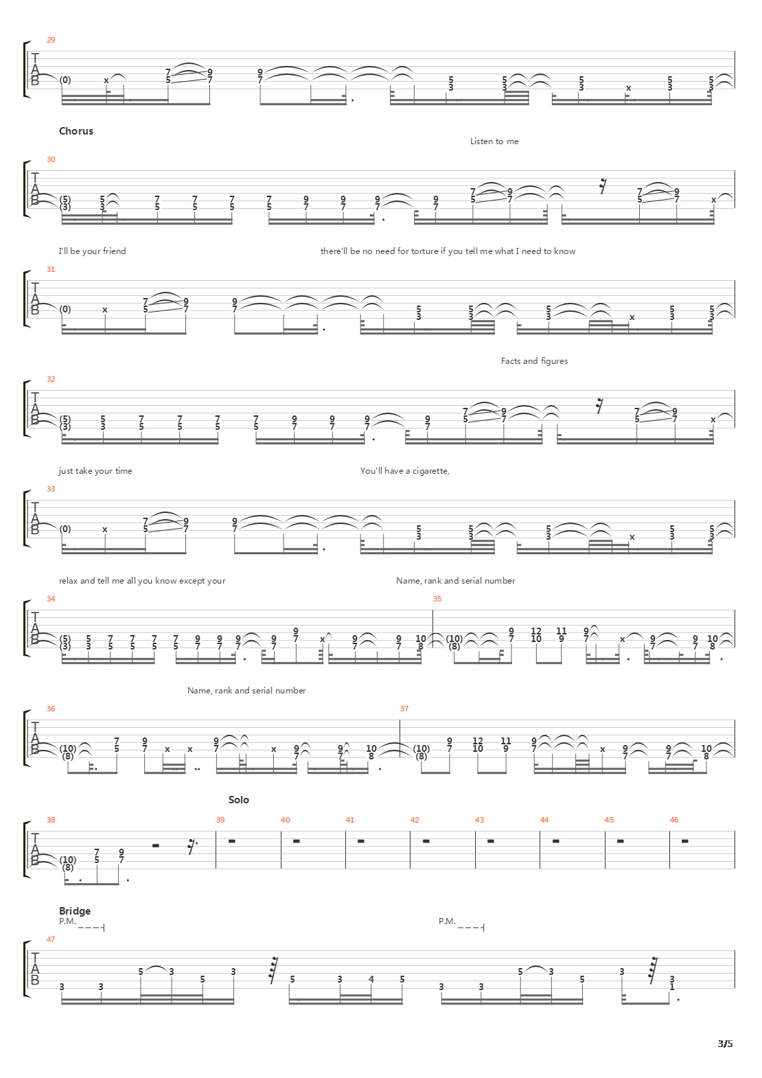 Name Rank And Serial Number吉他谱