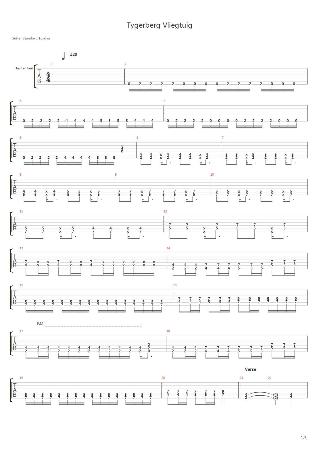 Tygerberg Vliegtuig吉他谱