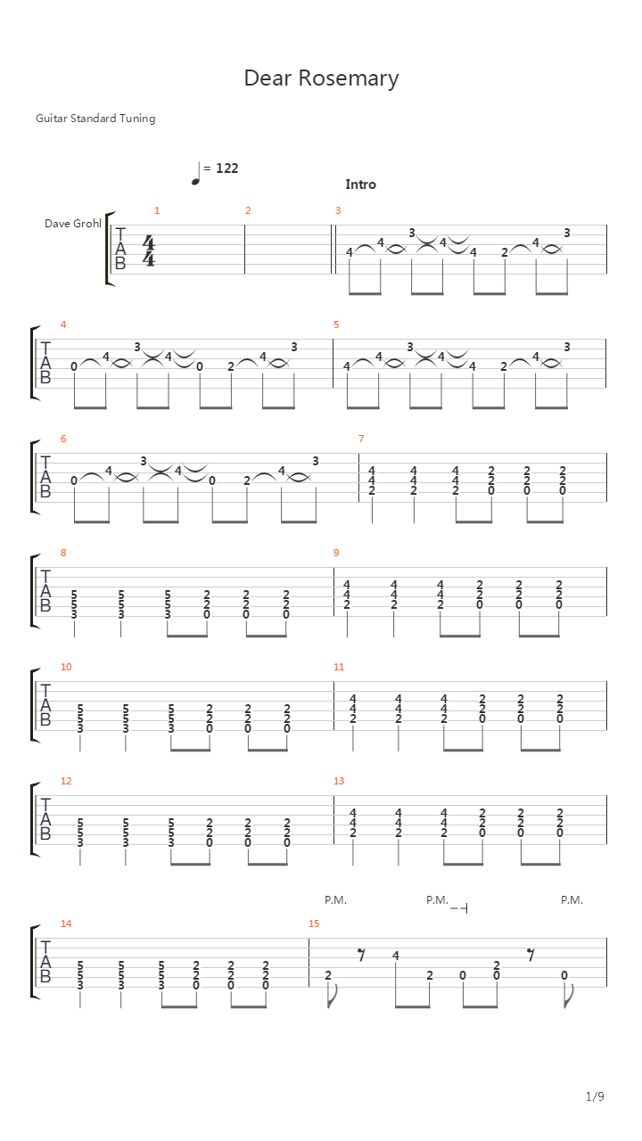 Dear Rosemary吉他谱