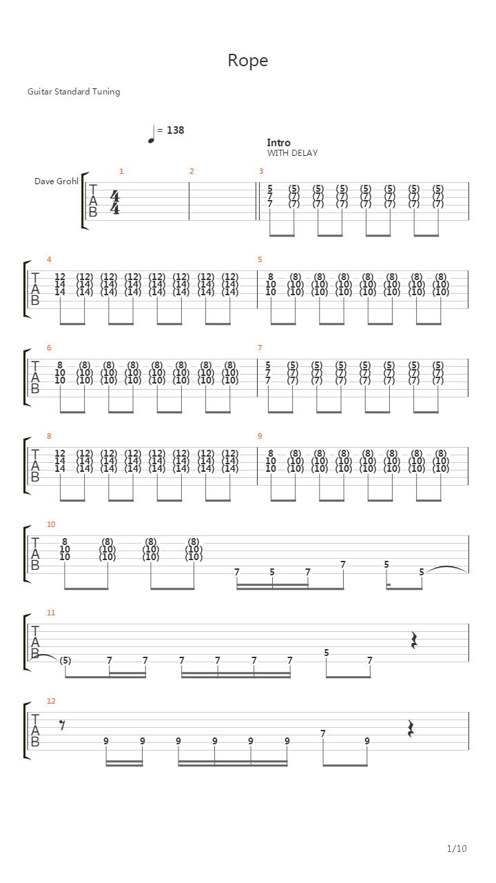 Rope吉他谱