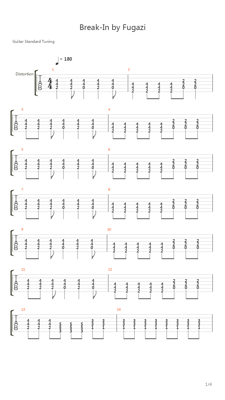 Break吉他谱